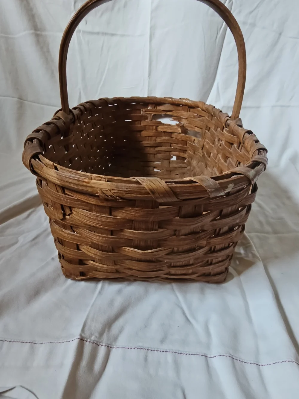 Woven Rustic Brown Handled Storage Basket